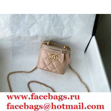 chanel Calfskin & Gold-Tone Metal NUDE SMALL VANITY WITH CHAIN ap2292